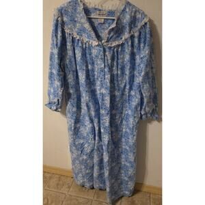Anthony Richards long sleeve cotton flannel modest nightgown 1X Cotton Vintage